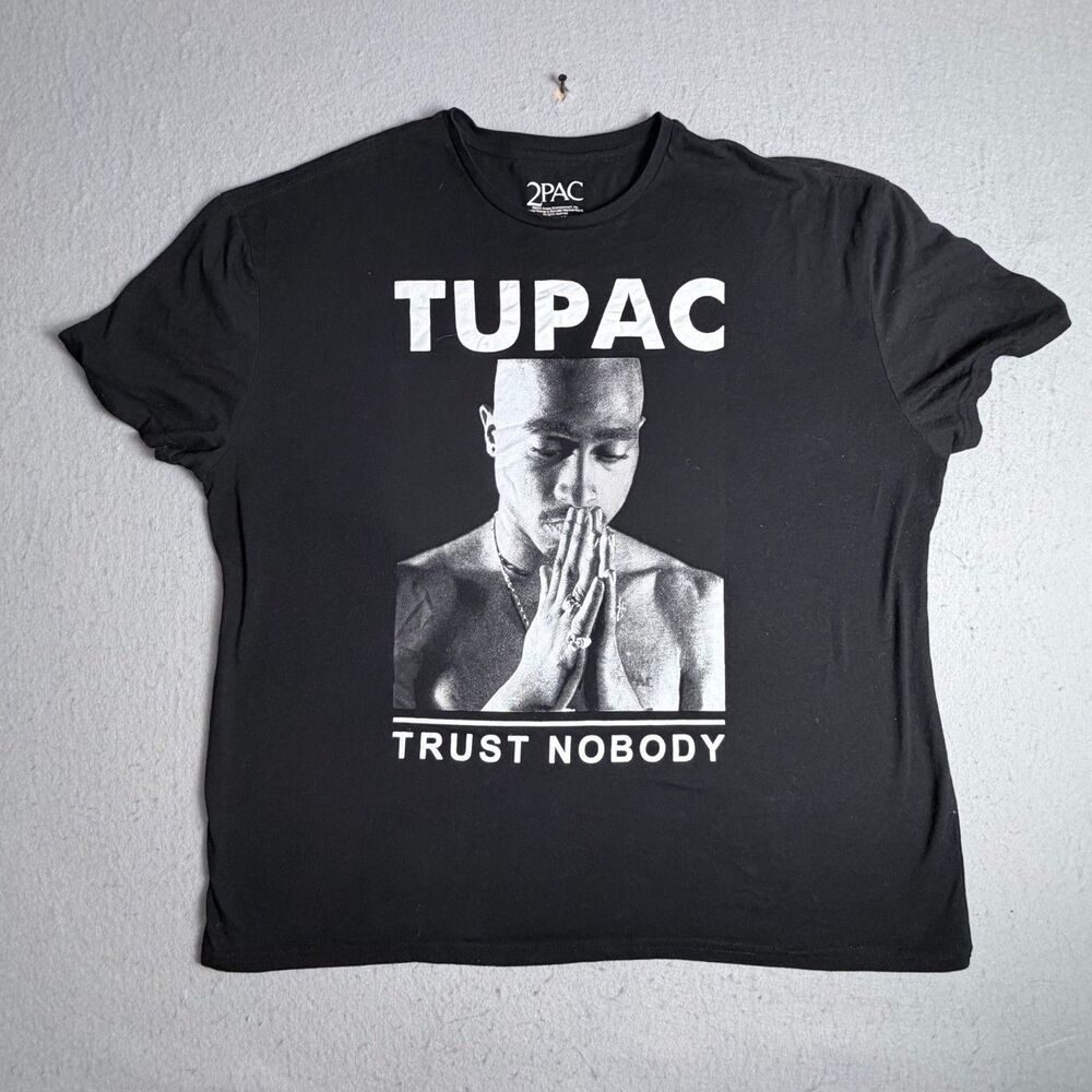 TUPAC 2PAC Trust Nobody 3XL Black T Shirt Death Row Rap Legend Short Sleeve Crew